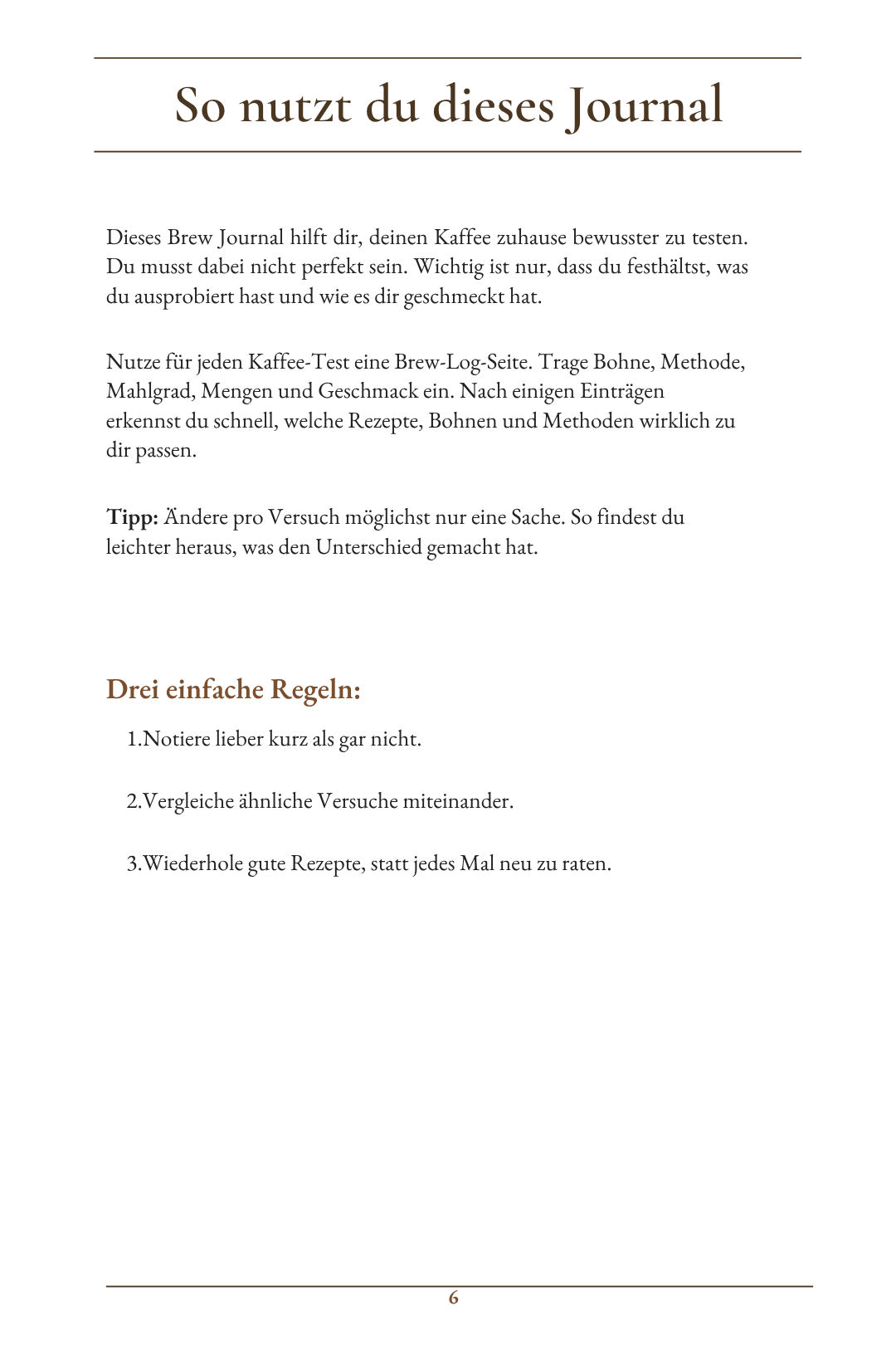 Ryder Coffee Brew Journal - Digitales Kaffee-Tagebuch für zuhause