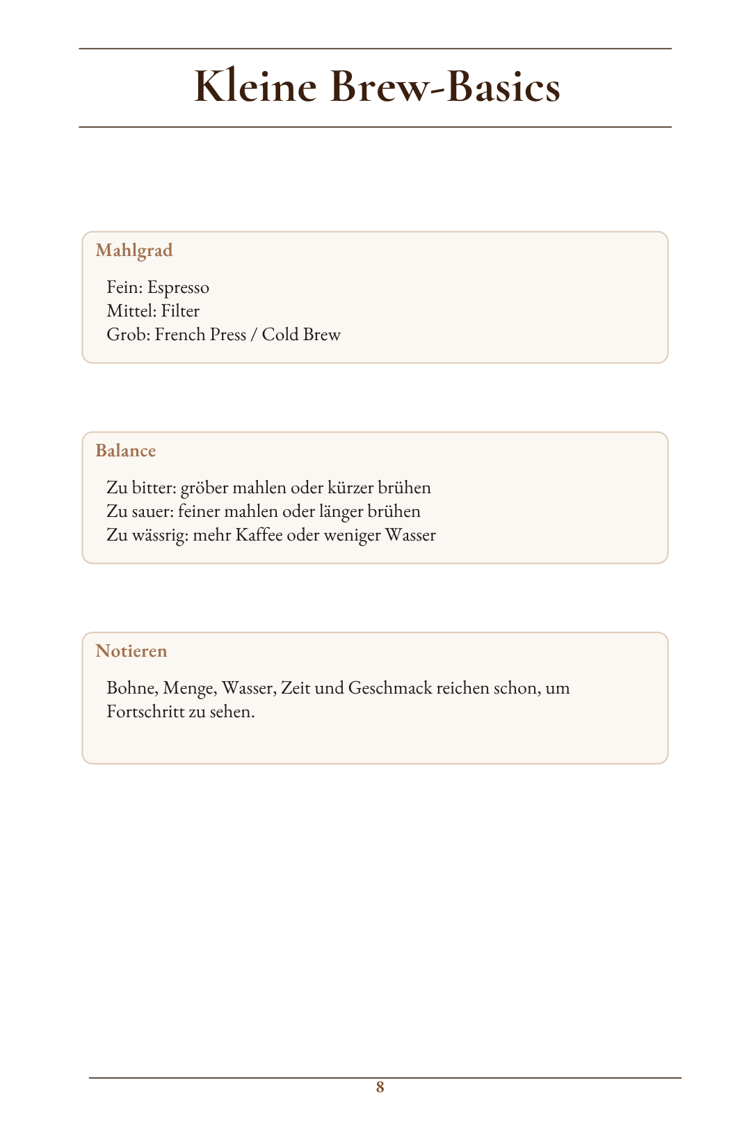 Ryder Coffee Brew Journal - Digitales Kaffee-Tagebuch für zuhause