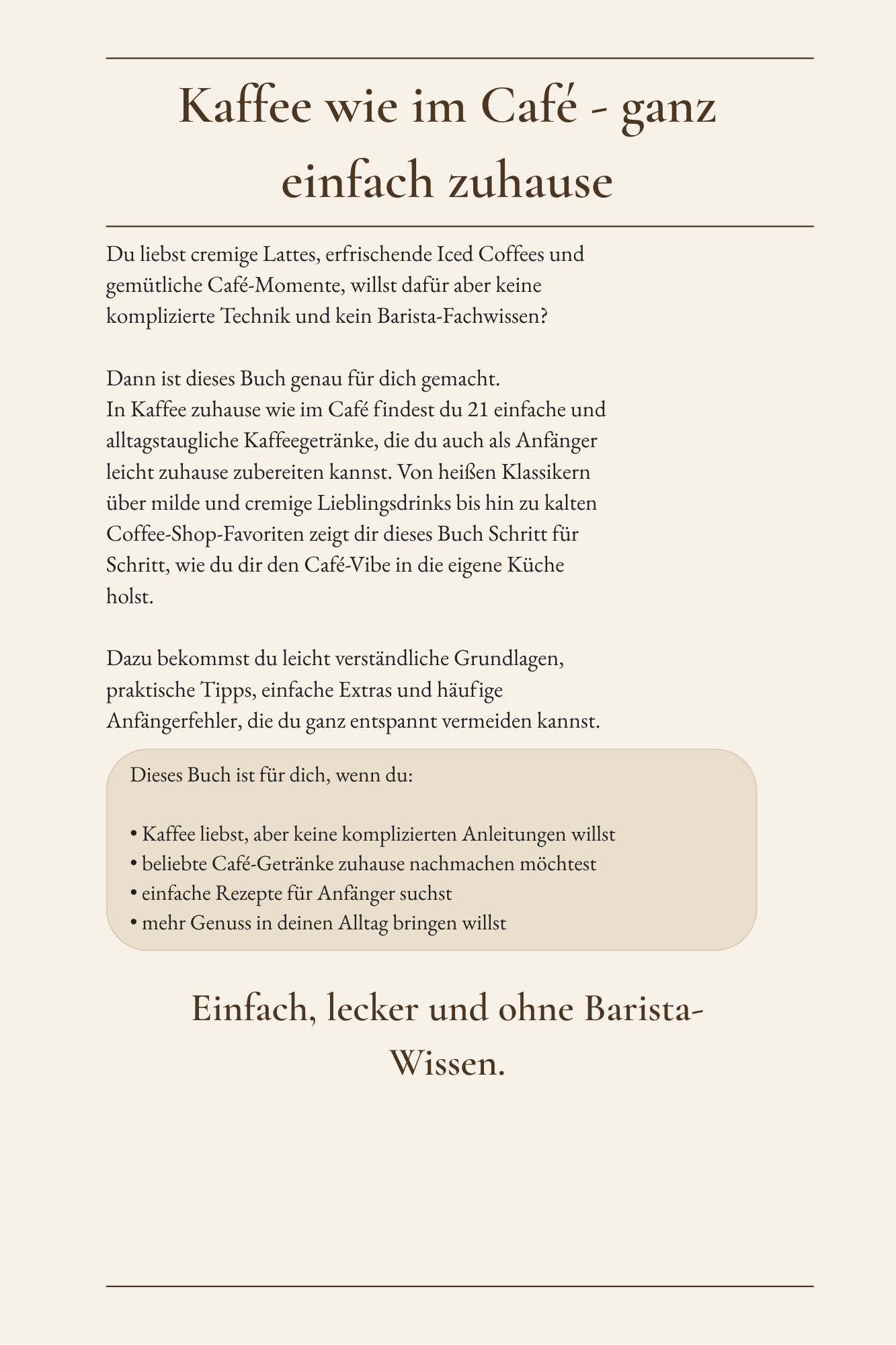 Kaffee zuhause wie im Café – Digitales Rezeptbuch für Anfänger
