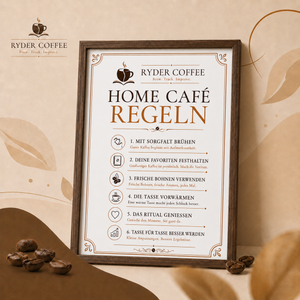 Ryder Coffee Poster A3 – Home Café Regeln | Kaffee Poster für Küche & Coffee Corner