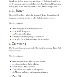 Kaffee zuhause wie im Café – Digitales Rezeptbuch für Anfänger